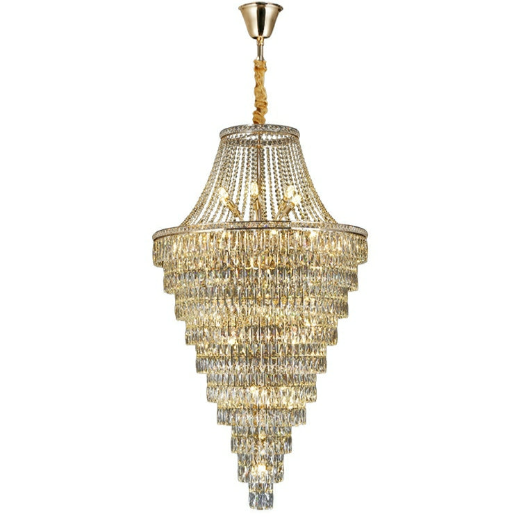 Magnificent Extra Large Foyer Hall Chandelier Tiered Crystal Ceiling Lighting Fixture For Living Room Decor - Richardrider