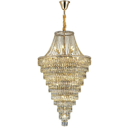 Magnificent Extra Large Foyer Hall Chandelier Tiered Crystal Ceiling Lighting Fixture For Living Room Decor - Richardrider
