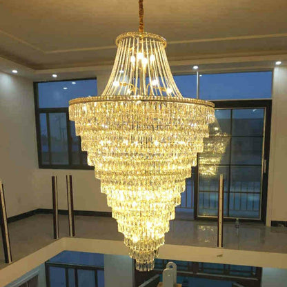 Magnificent Extra Large Foyer Hall Chandelier Tiered Crystal Ceiling Lighting Fixture For Living Room Decor - Richardrider