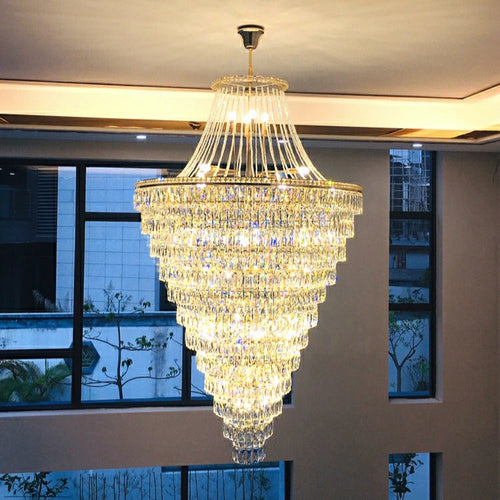 Magnificent Extra Large Foyer Hall Chandelier Tiered Crystal Ceiling Lighting Fixture For Living Room Decor - Richardrider
