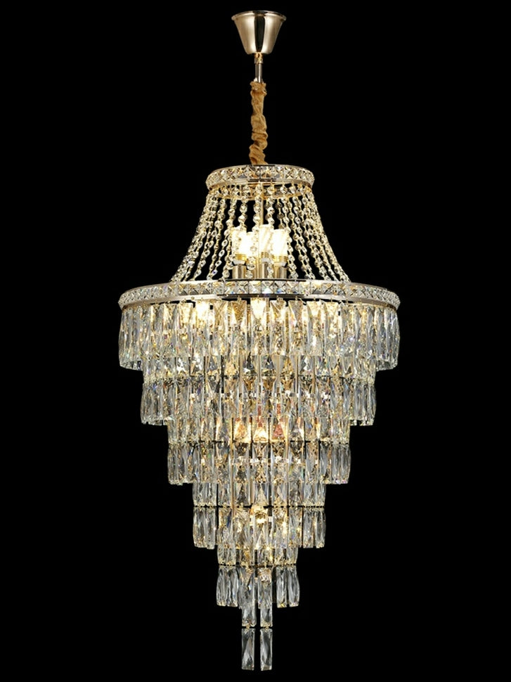 Magnificent Extra Large Foyer Hall Chandelier Tiered Crystal Ceiling Lighting Fixture For Living Room Decor - Richardrider