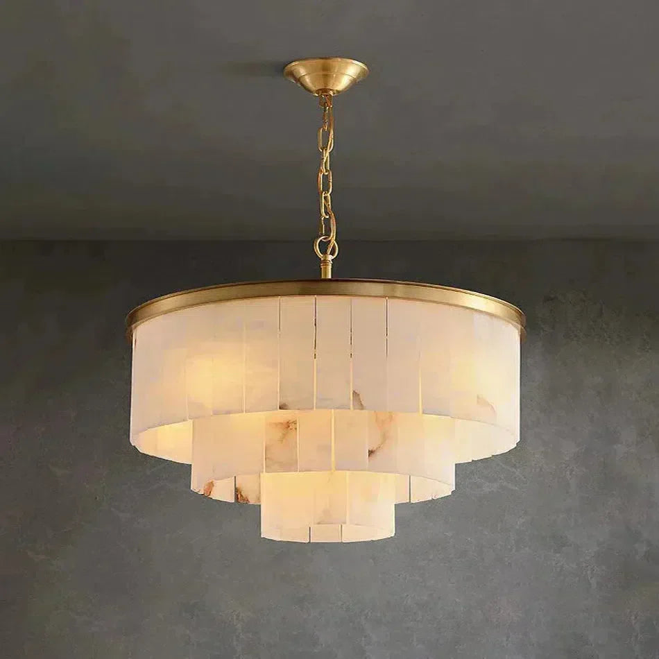 Modern Alabaster Tiered Chandelier - Richardrider