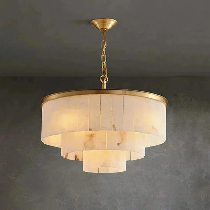 Modern Alabaster Tiered Chandelier - Richardrider