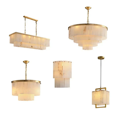 Modern Alabaster Tiered Chandelier - Richardrider