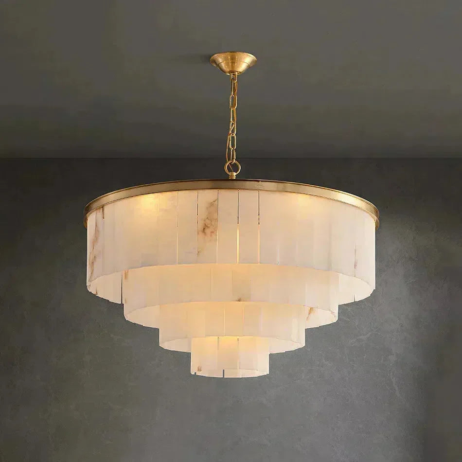 Modern Alabaster Tiered Chandelier - Richardrider