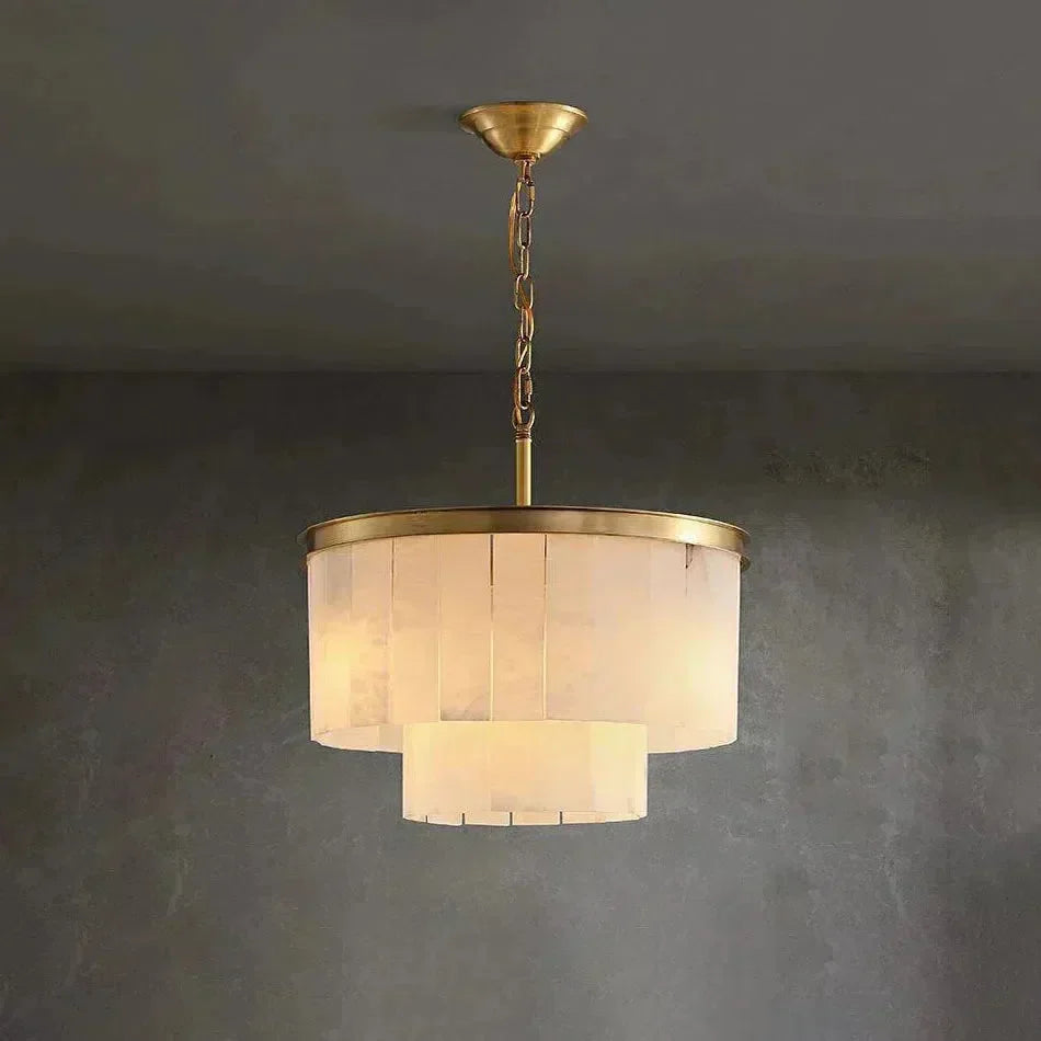 Modern Alabaster Tiered Chandelier - Richardrider