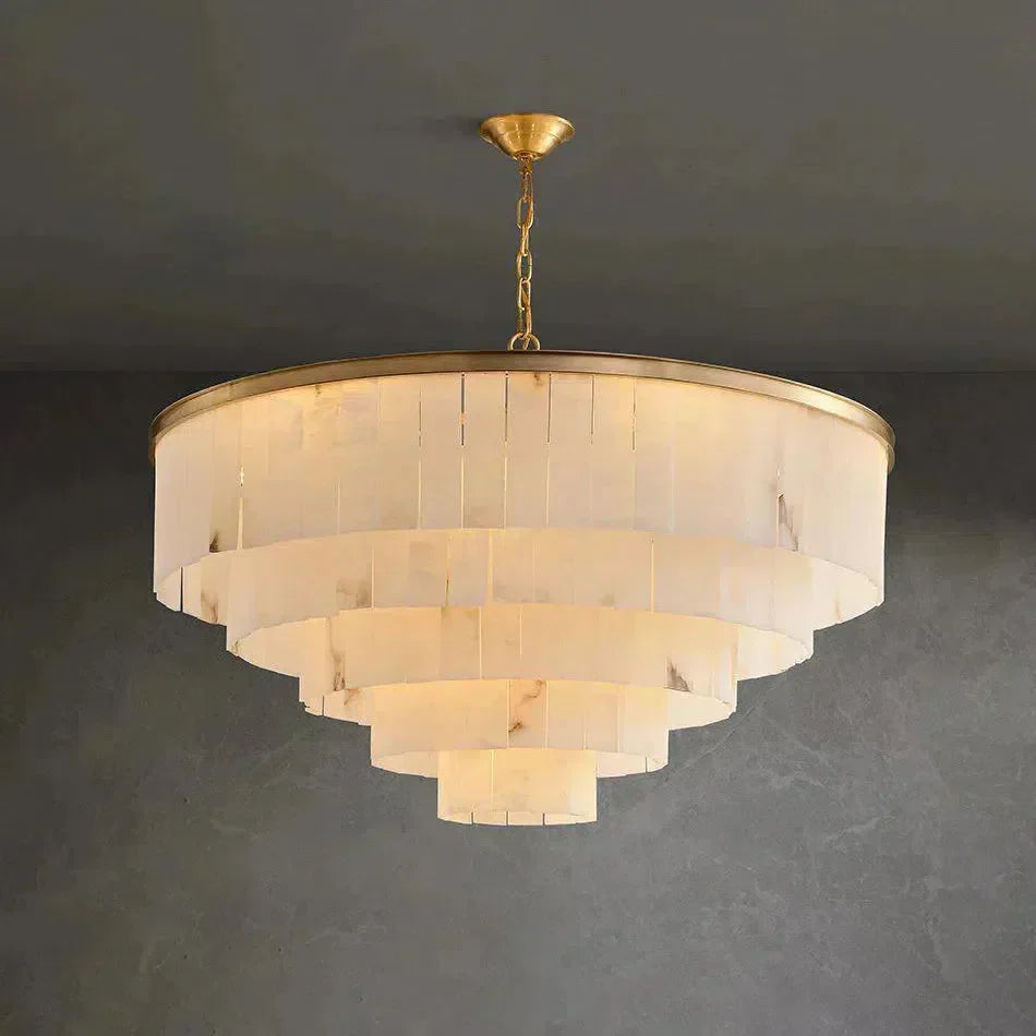 Modern Alabaster Tiered Chandelier - Richardrider