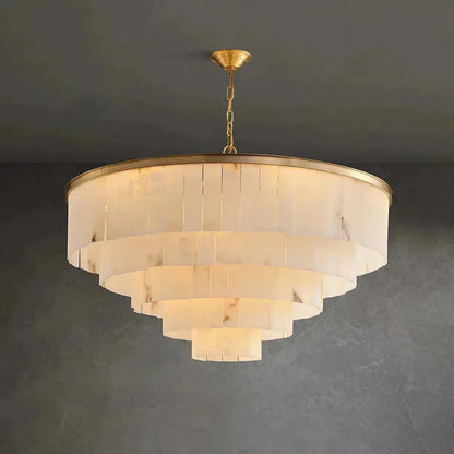 Modern Alabaster Tiered Chandelier - Richardrider