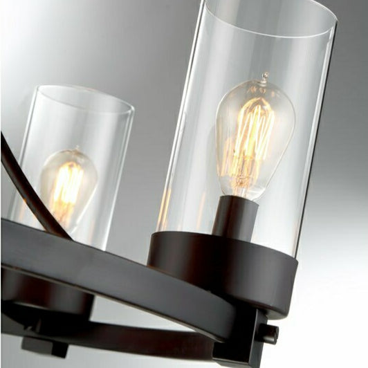 Matte Black/ Chrome Farmhouse Chandeliers 5-Light Wagon Wheel North American Traditional Patio Ceiling Lights