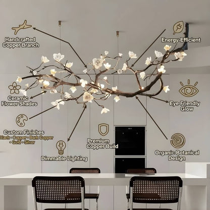 Wanos Crystal Flower Tree Branch Chandelier