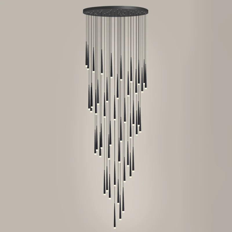 Minimalism Foyer Staircase Chandelier Ceiling Pendant Lighting Fixture For Living Room Entryway In Gold/ Black Finish - Richardrider