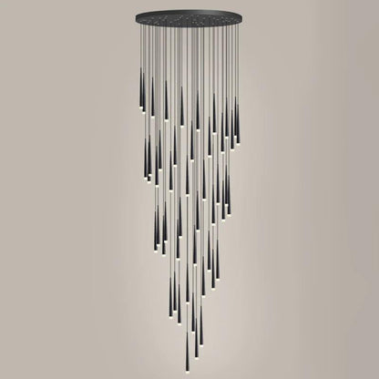Minimalism Foyer Staircase Chandelier Ceiling Pendant Lighting Fixture For Living Room Entryway In Gold/ Black Finish - Richardrider