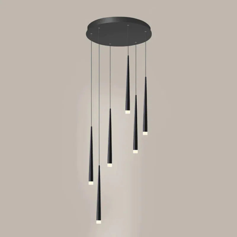 Minimalism Foyer Staircase Chandelier Ceiling Pendant Lighting Fixture For Living Room Entryway In Gold/ Black Finish - Richardrider