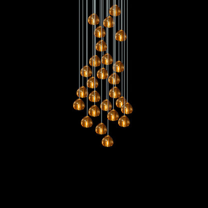Cherry Crystal Spiral Chandelier