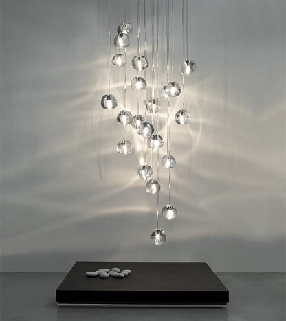 Cherry Crystal Spiral Chandelier