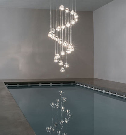 Cherry Crystal Spiral Chandelier