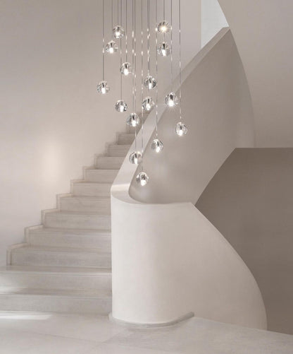 Cherry Crystal Spiral Chandelier