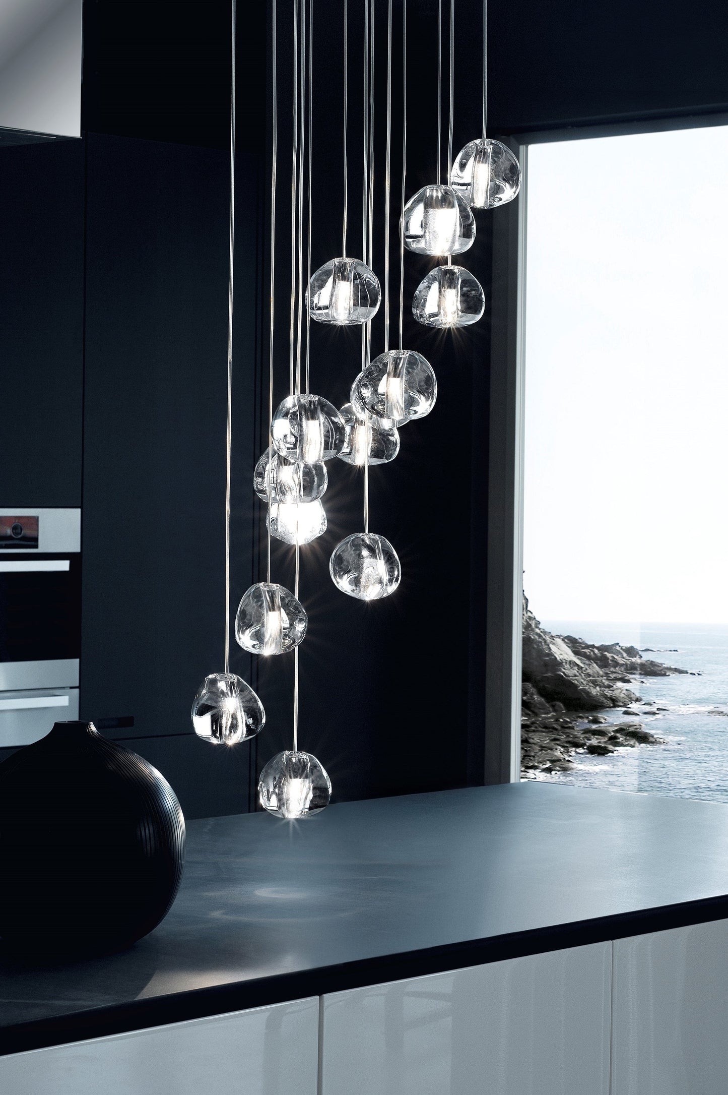 Cherry Crystal Spiral Chandelier