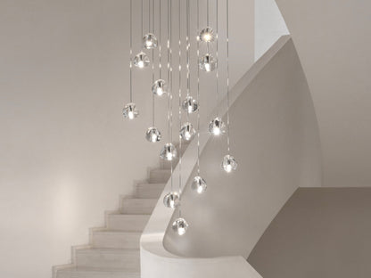 Cherry Crystal Spiral Chandelier