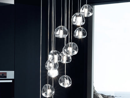 Cherry Crystal Spiral Chandelier