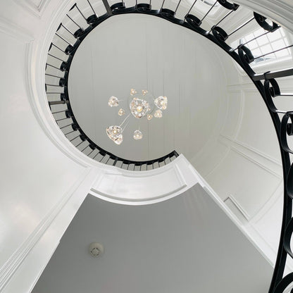Cherry Crystal Spiral Chandelier