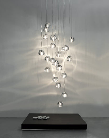 Cherry Crystal Spiral Chandelier