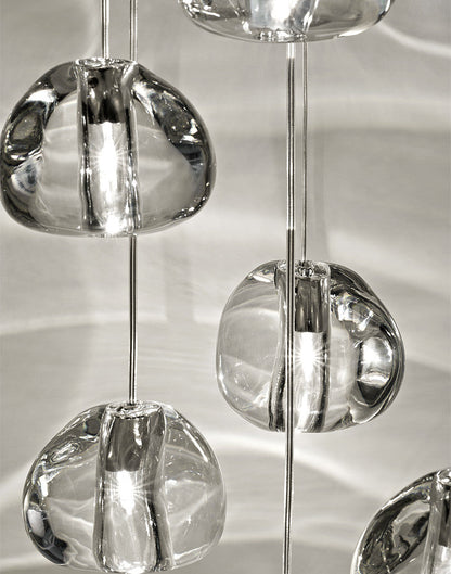 Cherry Crystal Spiral Chandelier