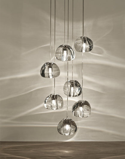 Cherry Crystal Spiral Chandelier