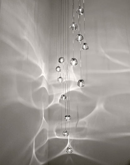 Cherry Crystal Spiral Chandelier