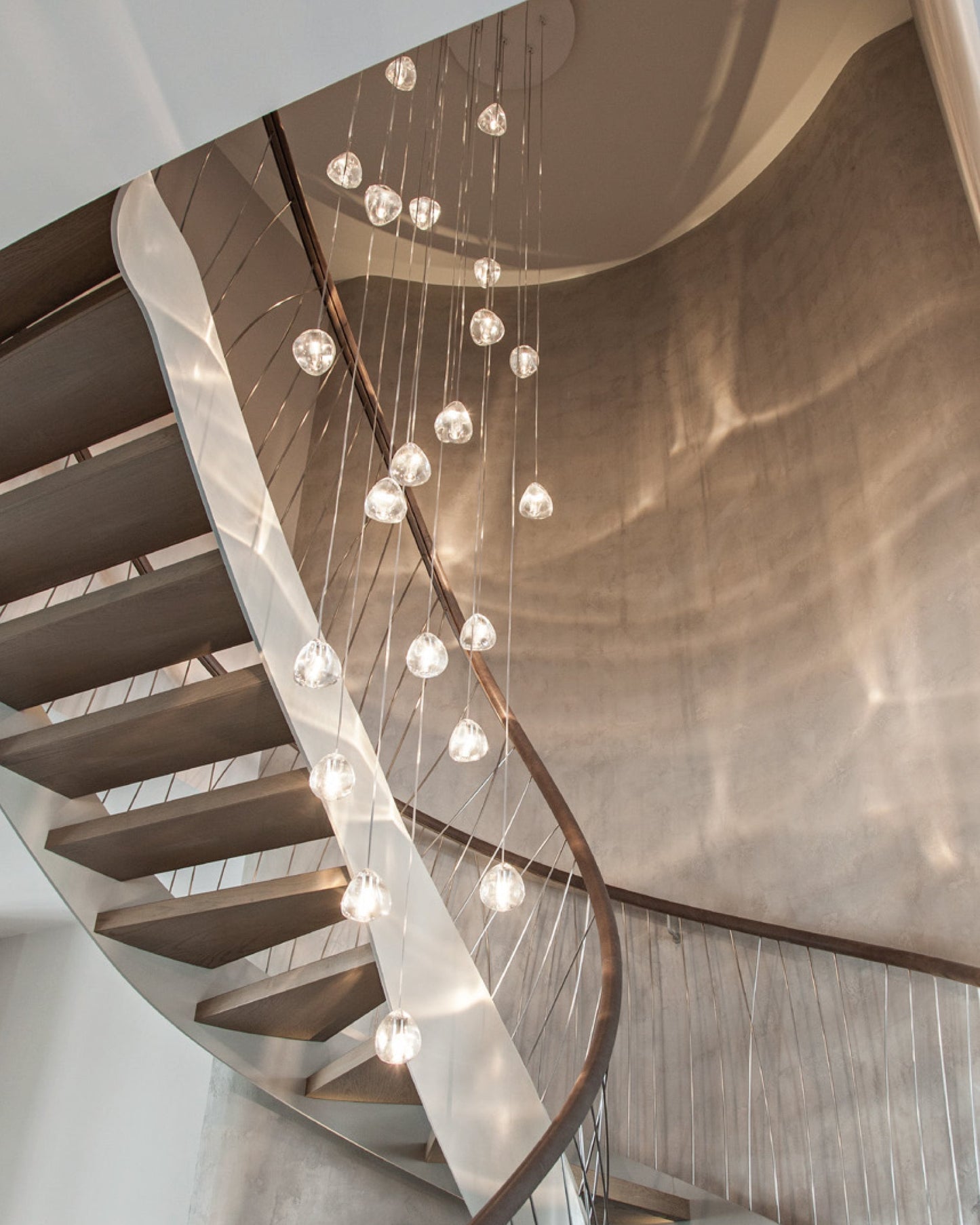 Cherry Crystal Spiral Chandelier