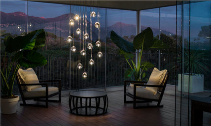 Cherry Crystal Spiral Chandelier