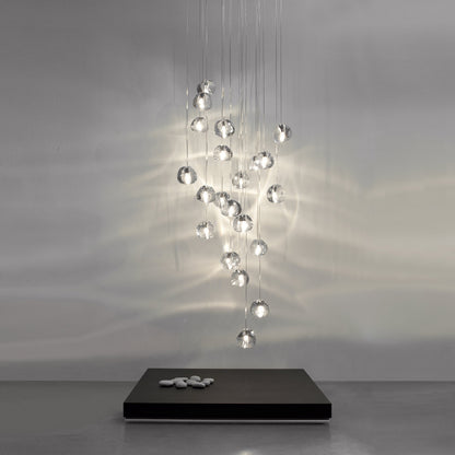 Cherry Crystal Spiral Chandelier
