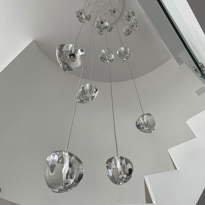 Cherry Crystal Spiral Chandelier