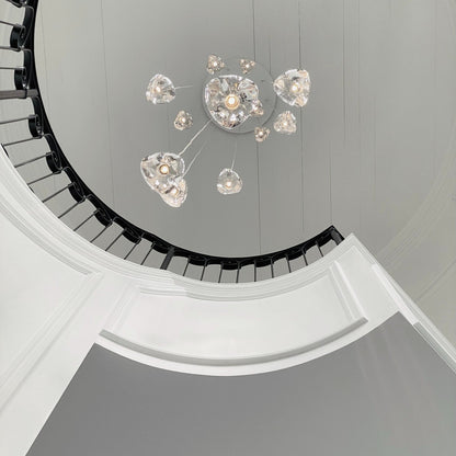 Cherry Crystal Spiral Chandelier