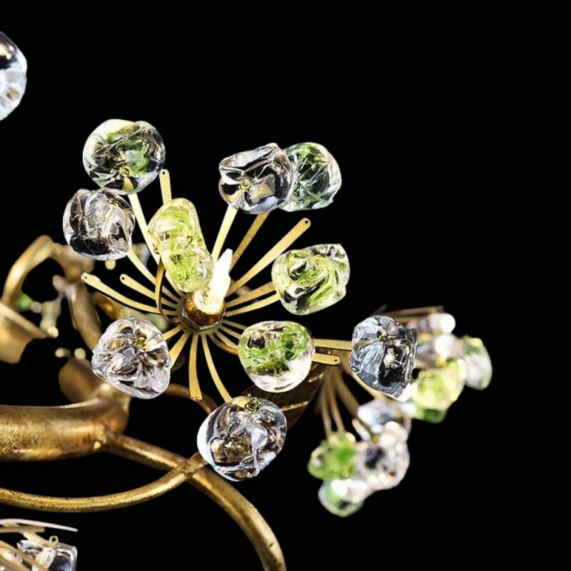 Modes Brass Ring Stone Flower Chandelier - Richardrider