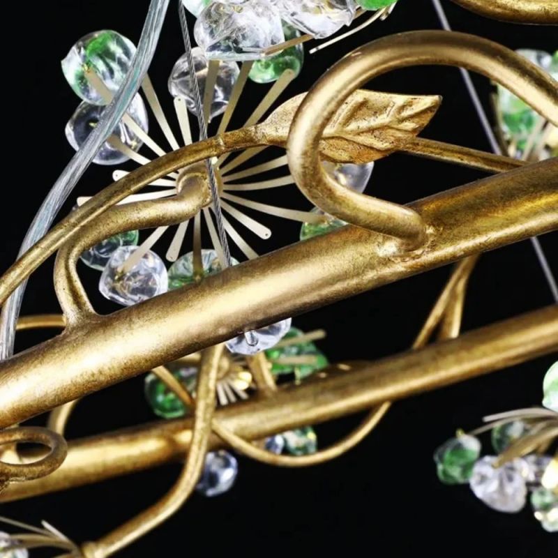 Modes Brass Ring Stone Flower Chandelier - Richardrider