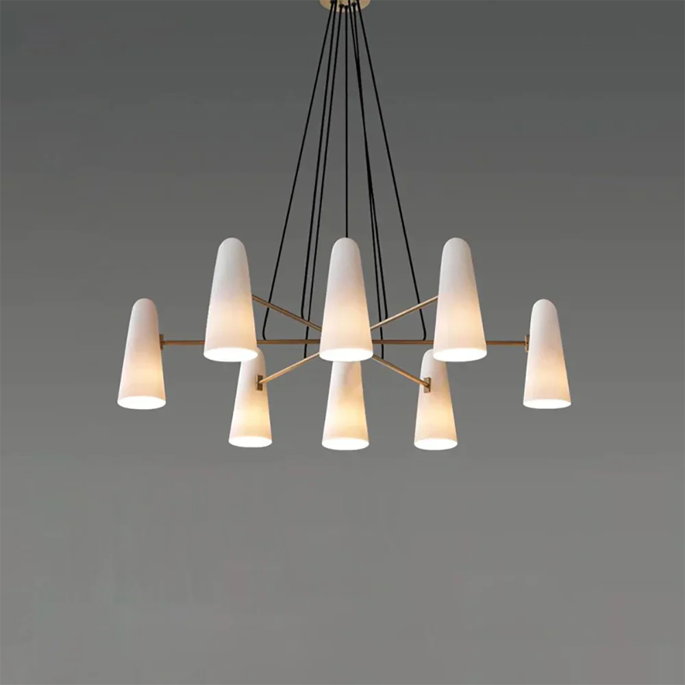 Modern Style Round Cone Glass Chandelier for Bedroom/Living Room/Dining Room