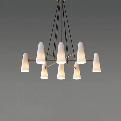 Modern Style Round Cone Glass Chandelier for Bedroom/Living Room/Dining Room