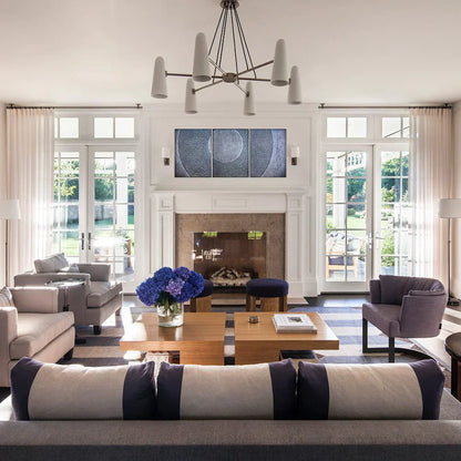Modern Style Round Cone Glass Chandelier for Bedroom/Living Room/Dining Room