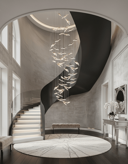 Moonlight Whispers Crystal Spiral Chandelier