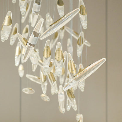 Moonlight Whispers Crystal Spiral Chandelier