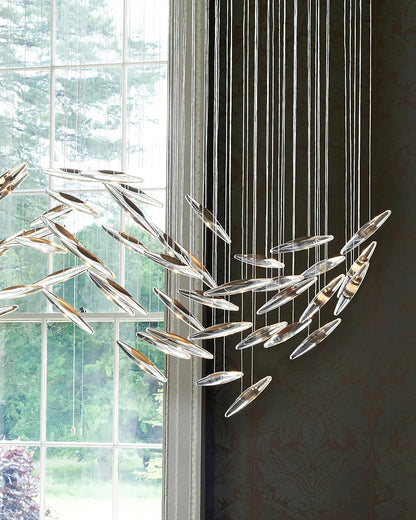 Modern Crystal Whispers LED Floating Light Fixture Artistic Chandelier for Hall