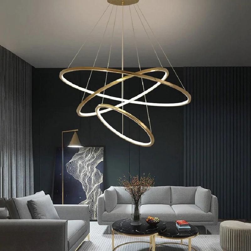 Multi Rings Modern Staircase Chandelier - Richardrider