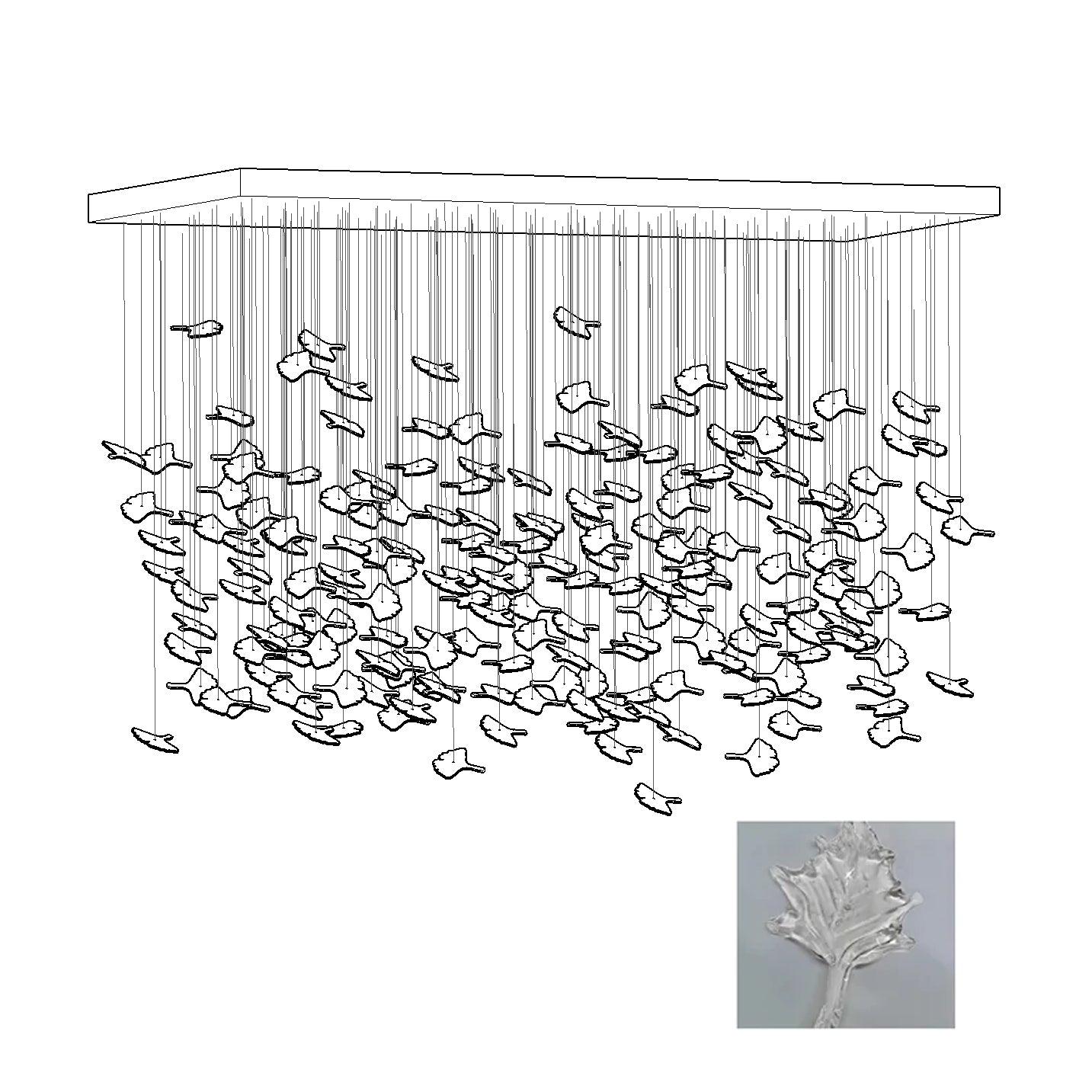 Multicolor Crystal Spiral Maple Leaf Chandelier