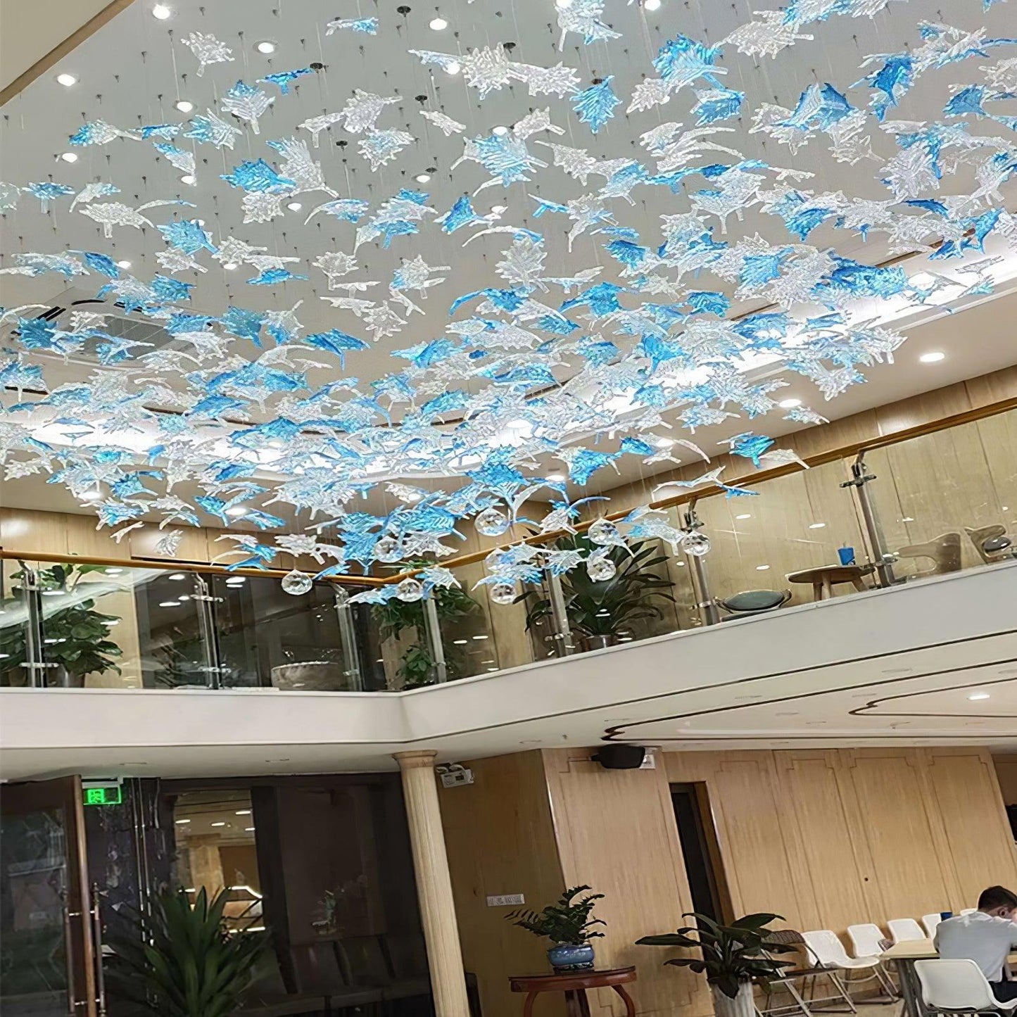 Multicolor Crystal Spiral Maple Leaf Chandelier
