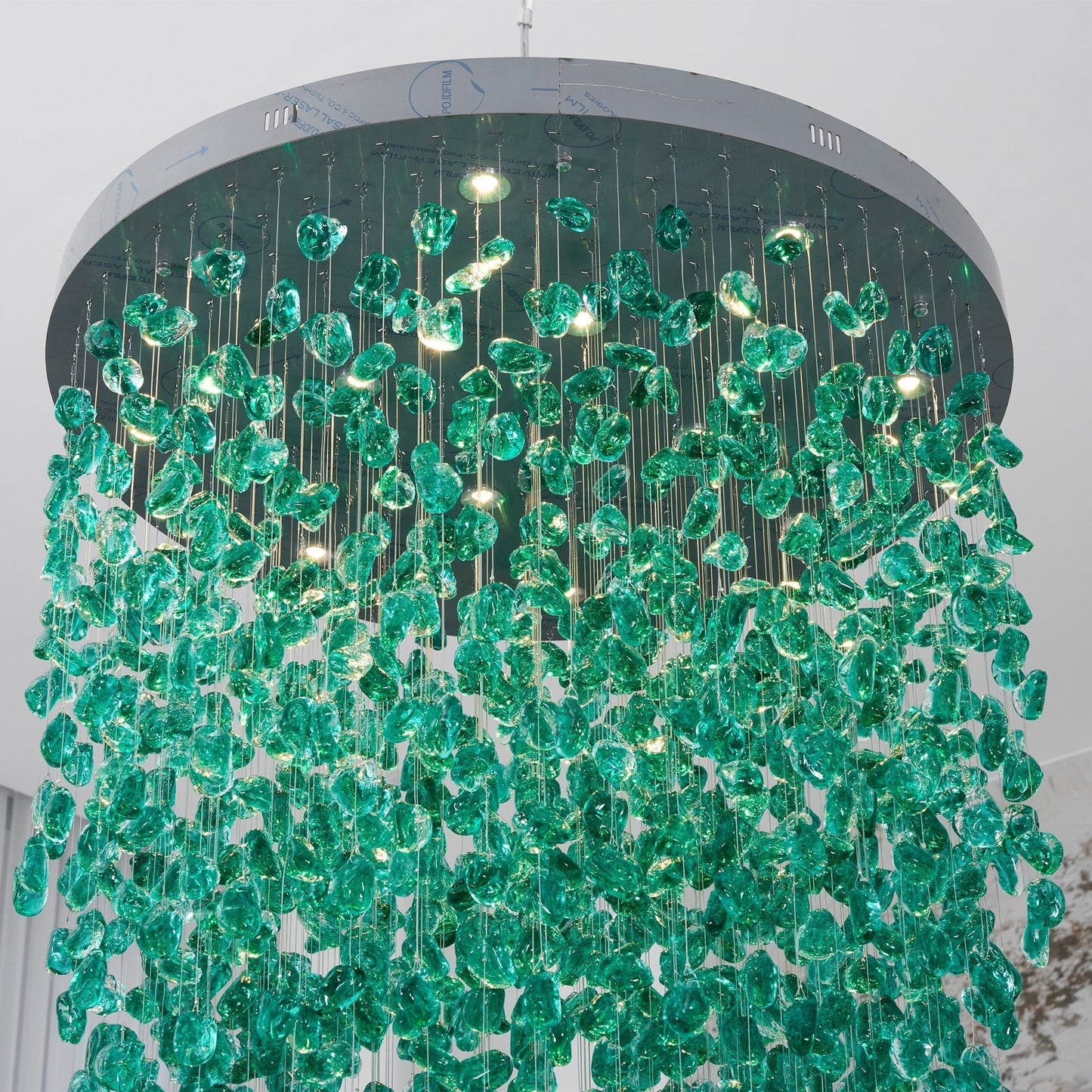 Crystal Stone Crystal Spiral Chandelier