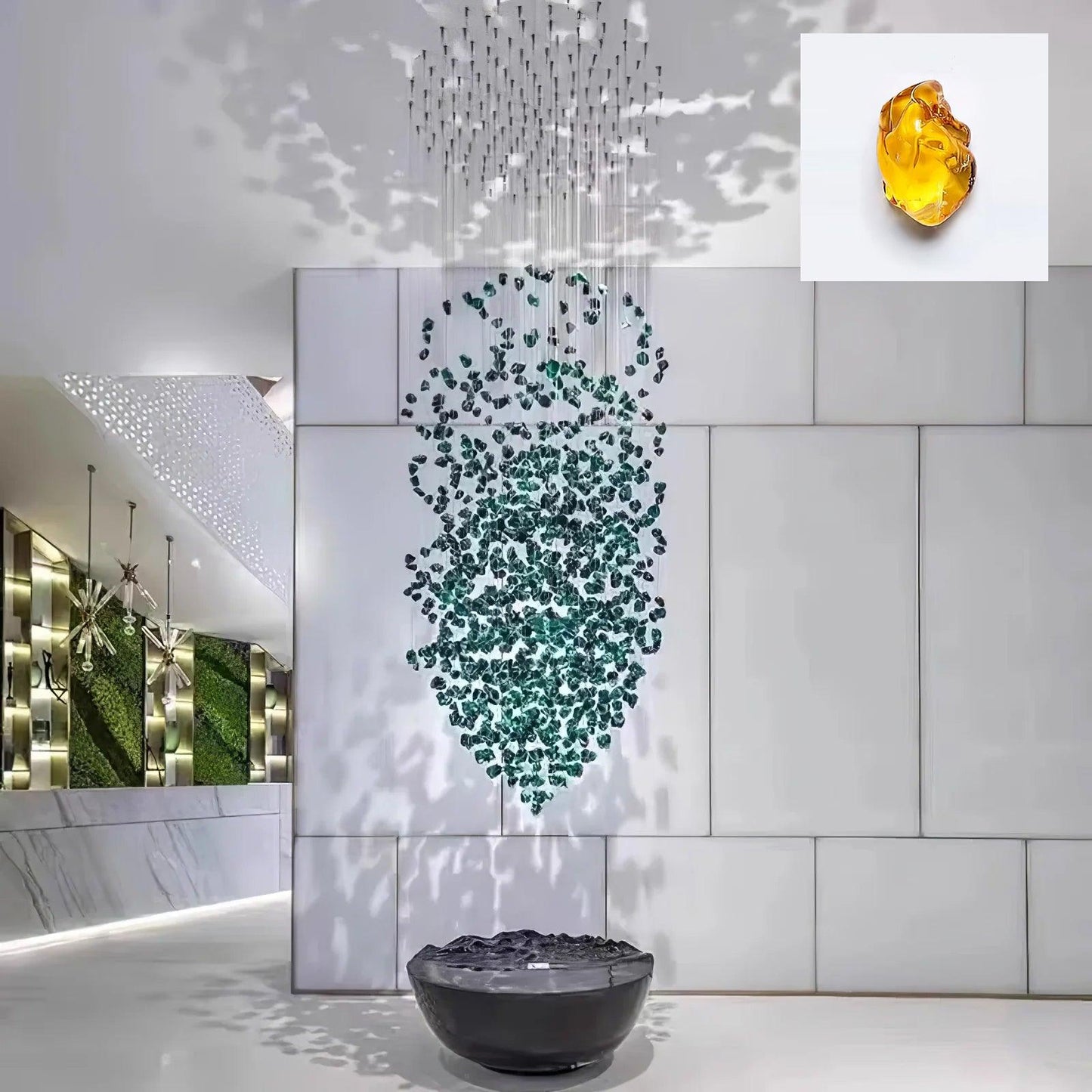 Crystal Stone Crystal Spiral Chandelier