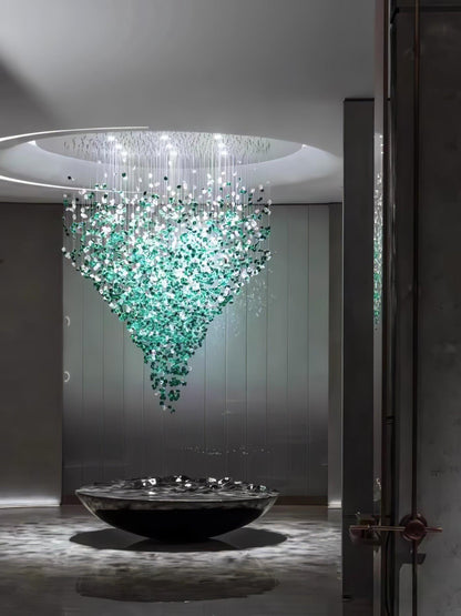 Crystal Stone Crystal Spiral Chandelier