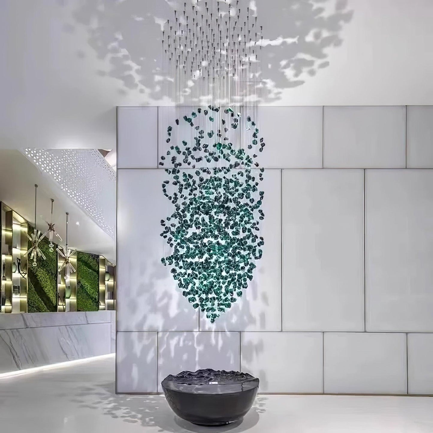 Crystal Stone Crystal Spiral Chandelier