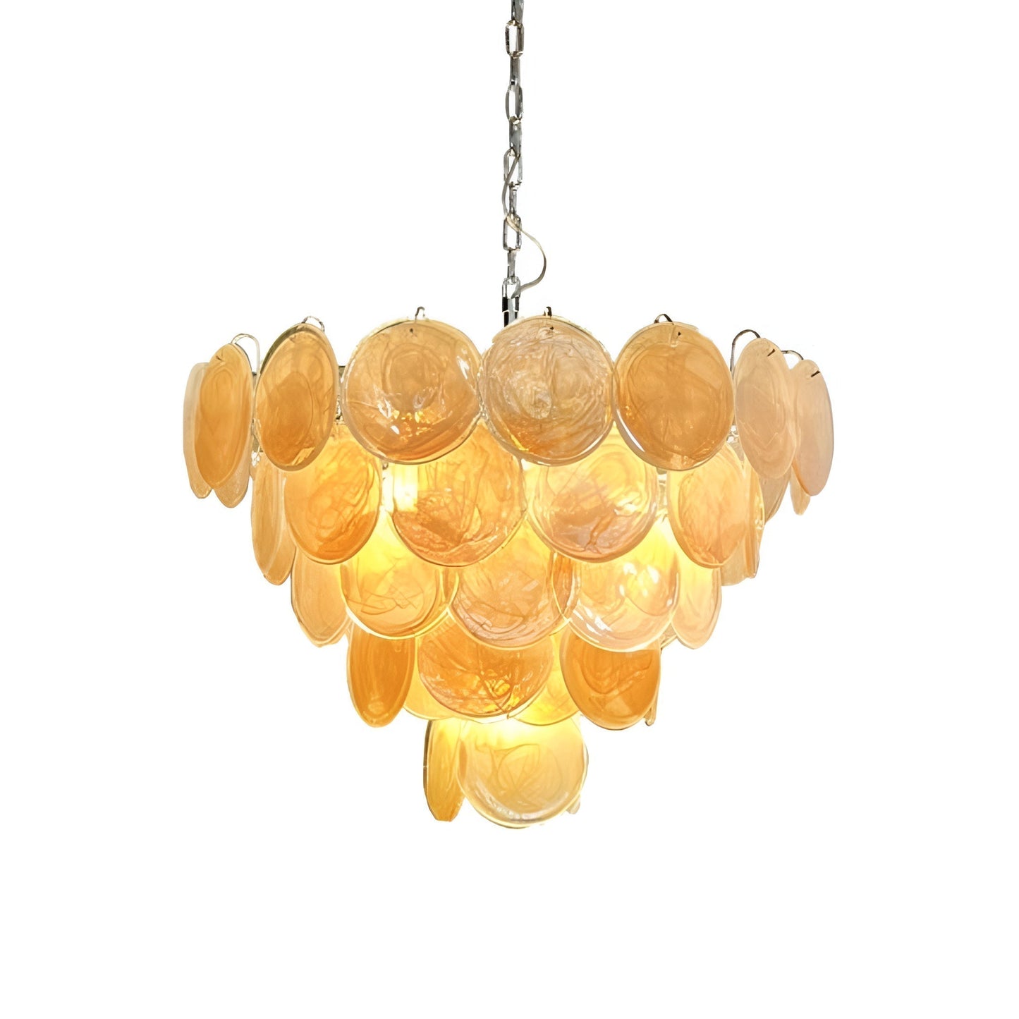 Murano Glass Gold Disks Chandelier